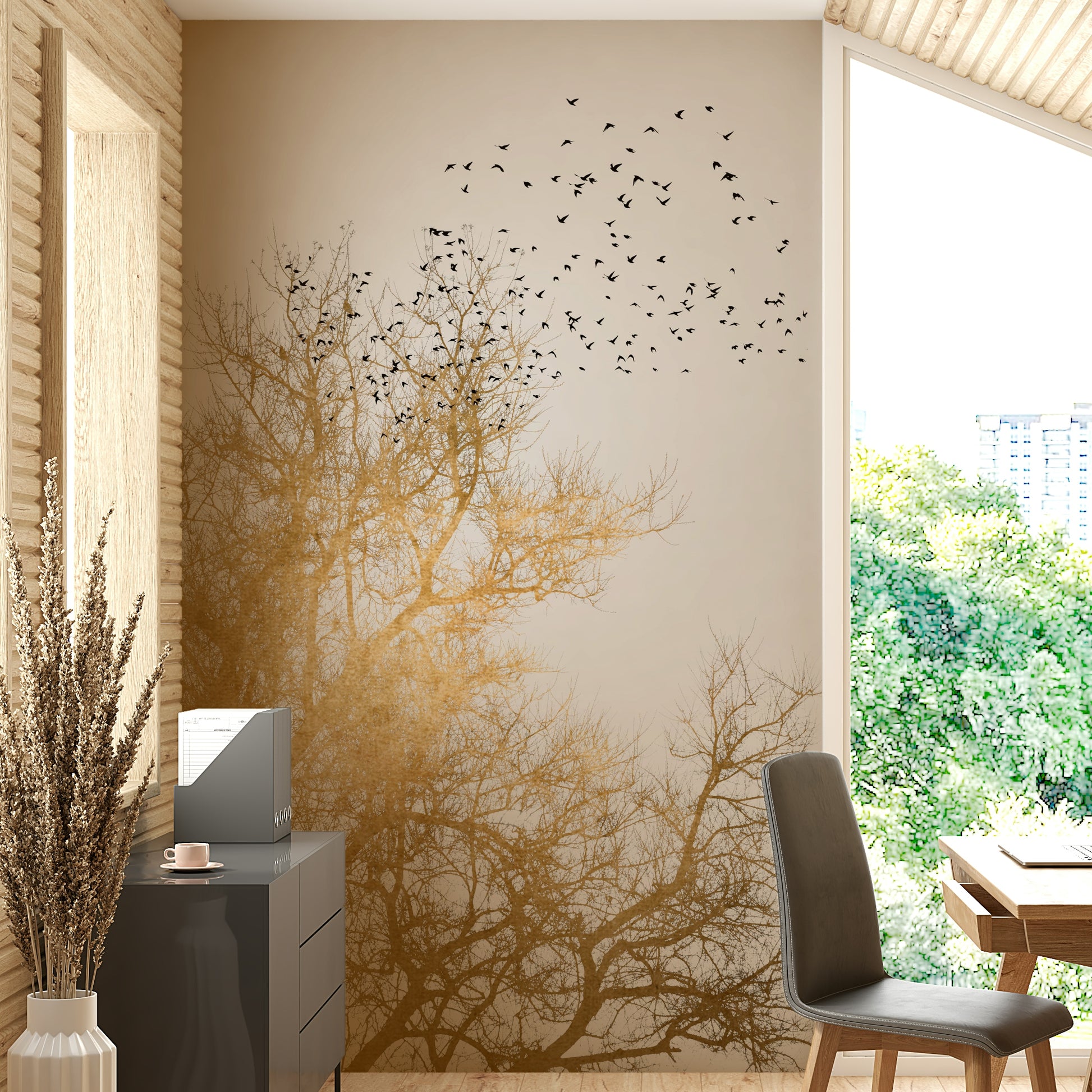 The mural covers a significant wall area.
