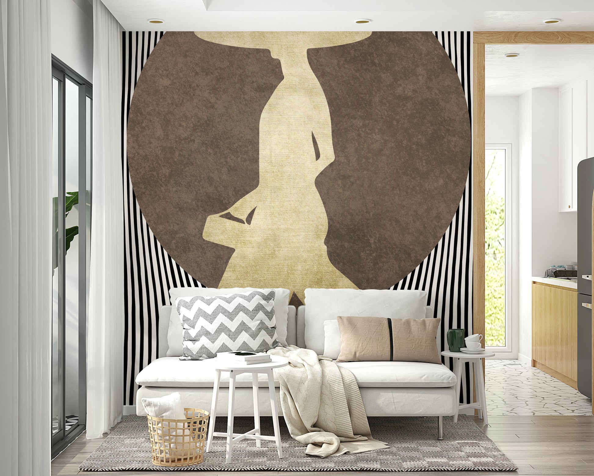 The mural covers a significant wall area.
