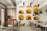 A serene and artistic wall mural.
