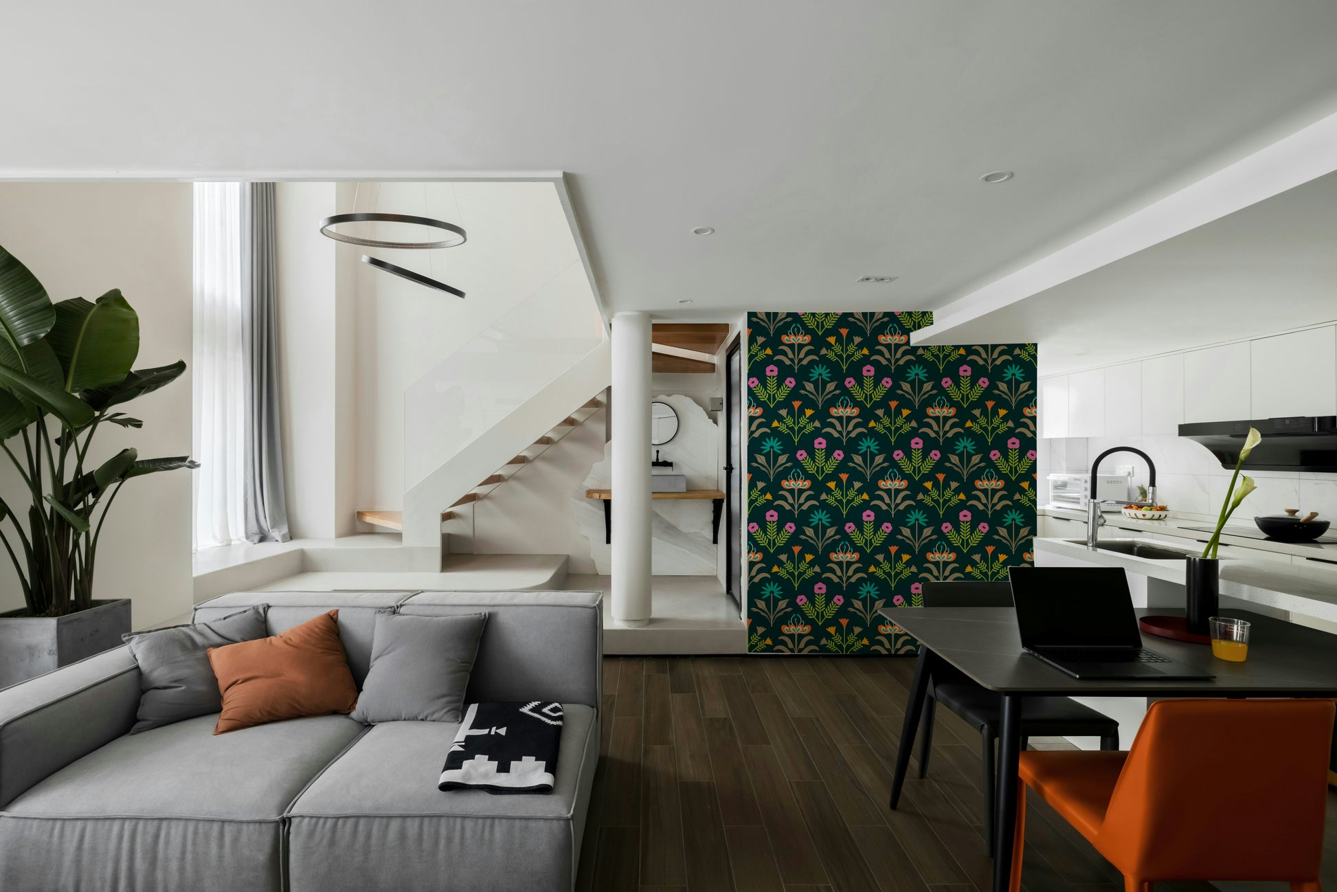 The texture appears smooth and graphic, like a vintage print or textile.
