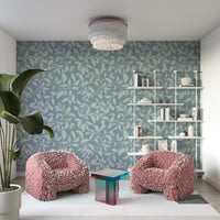 Features delicate intertwining vines, possibly with subtle leaves or small blossoms.
