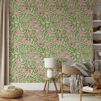 Vintage flora mural for an accent wall.

