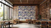 Floral wallpaper for a cozy living room.


