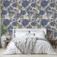 Vintage bloom mural for an accent wall.

