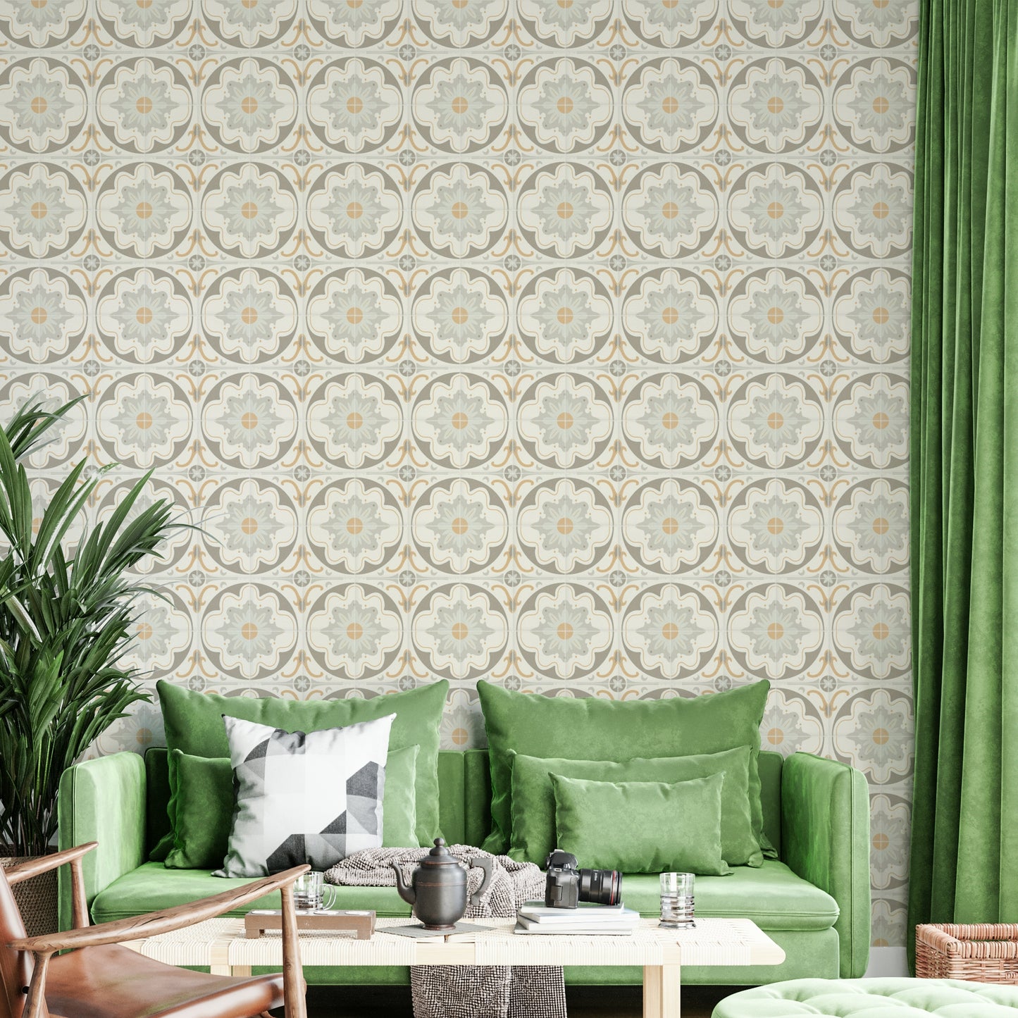 Wallpaper with a subtle distressed effect.

