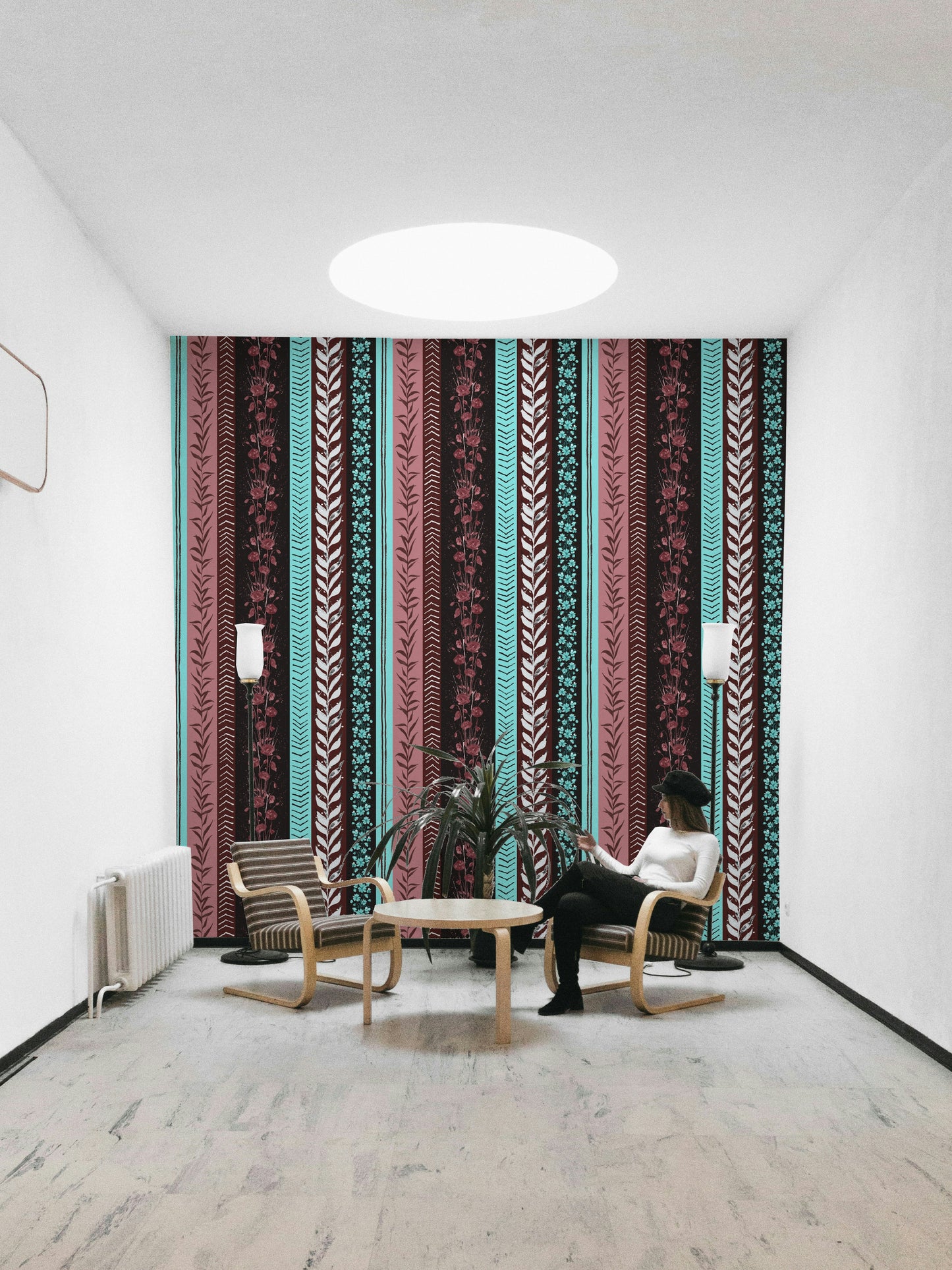 Pattern with a graphic and artistic feel.

