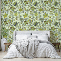 Full view of the wallpaper on a wall.

