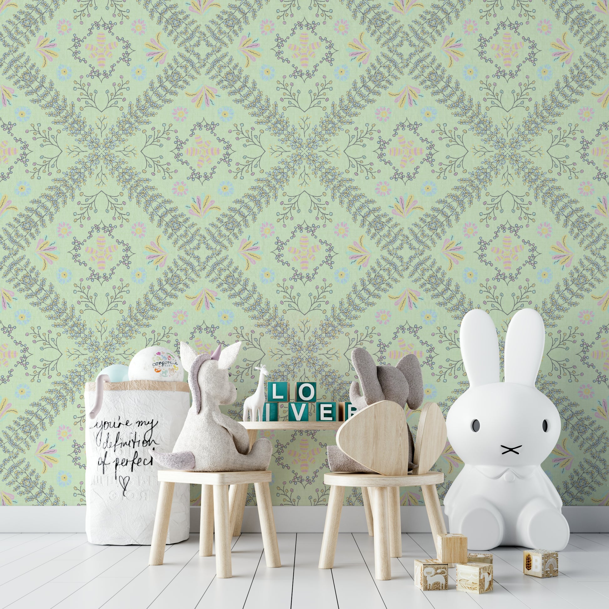 intricate and elegant sage green pattern

