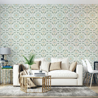 aged cement tile backsplashes sage wallpaper

