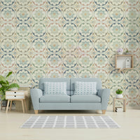aged cement tile backsplashes mixed colors wallpaper

