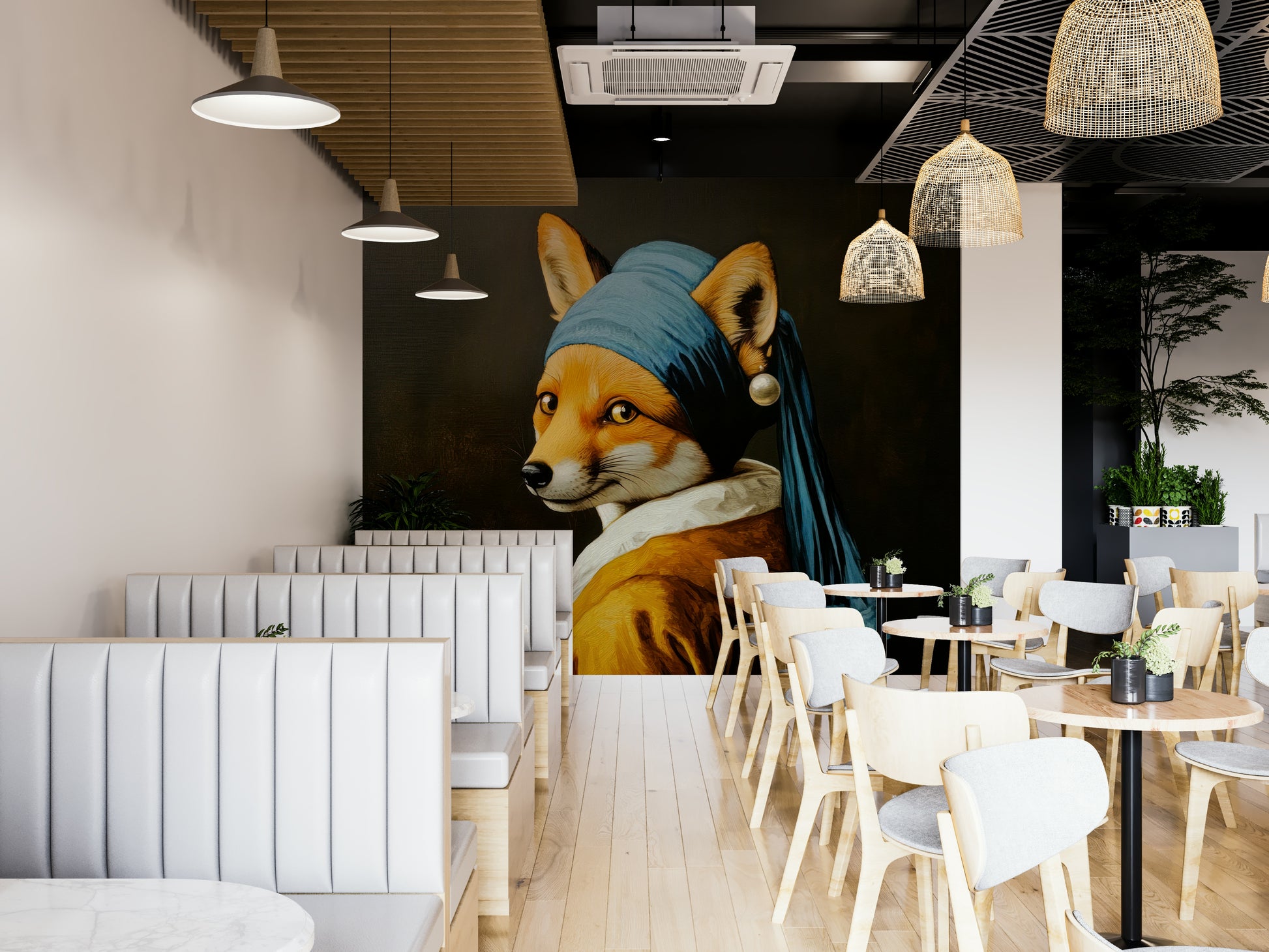 fox portrait with a pearl earring

