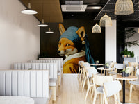 fox portrait with a pearl earring

