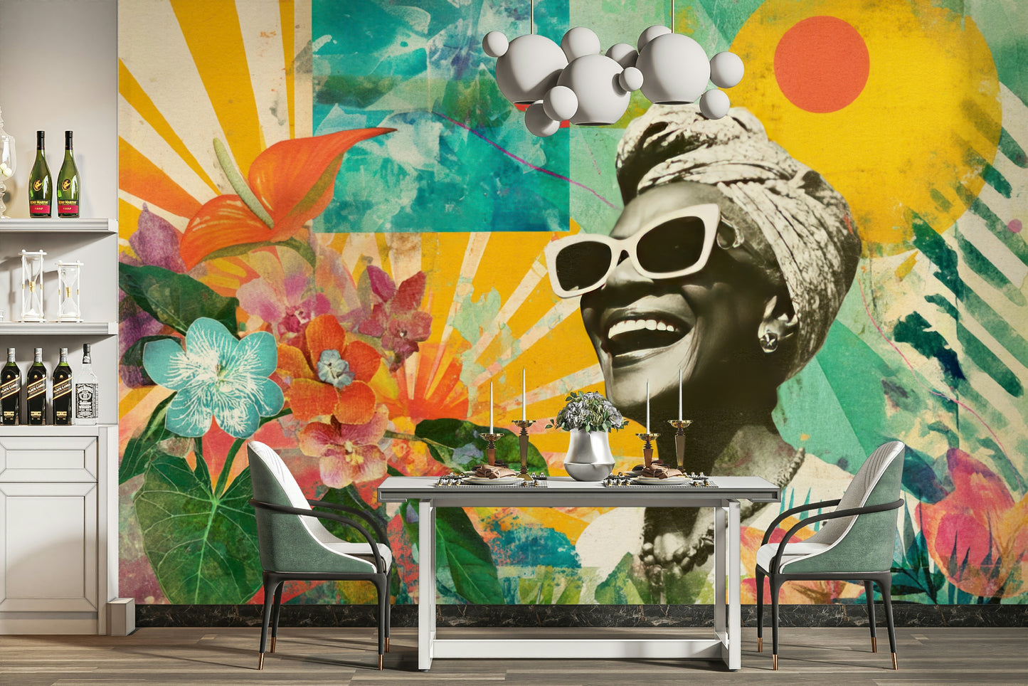 bold and vibrant floral design

