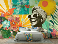 colorful tropical floral design

