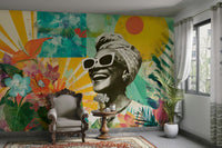 tropical flower-themed wall art

