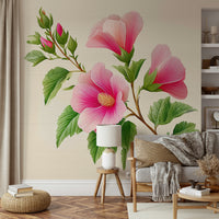 a tropical wallpaper with hibiscus

