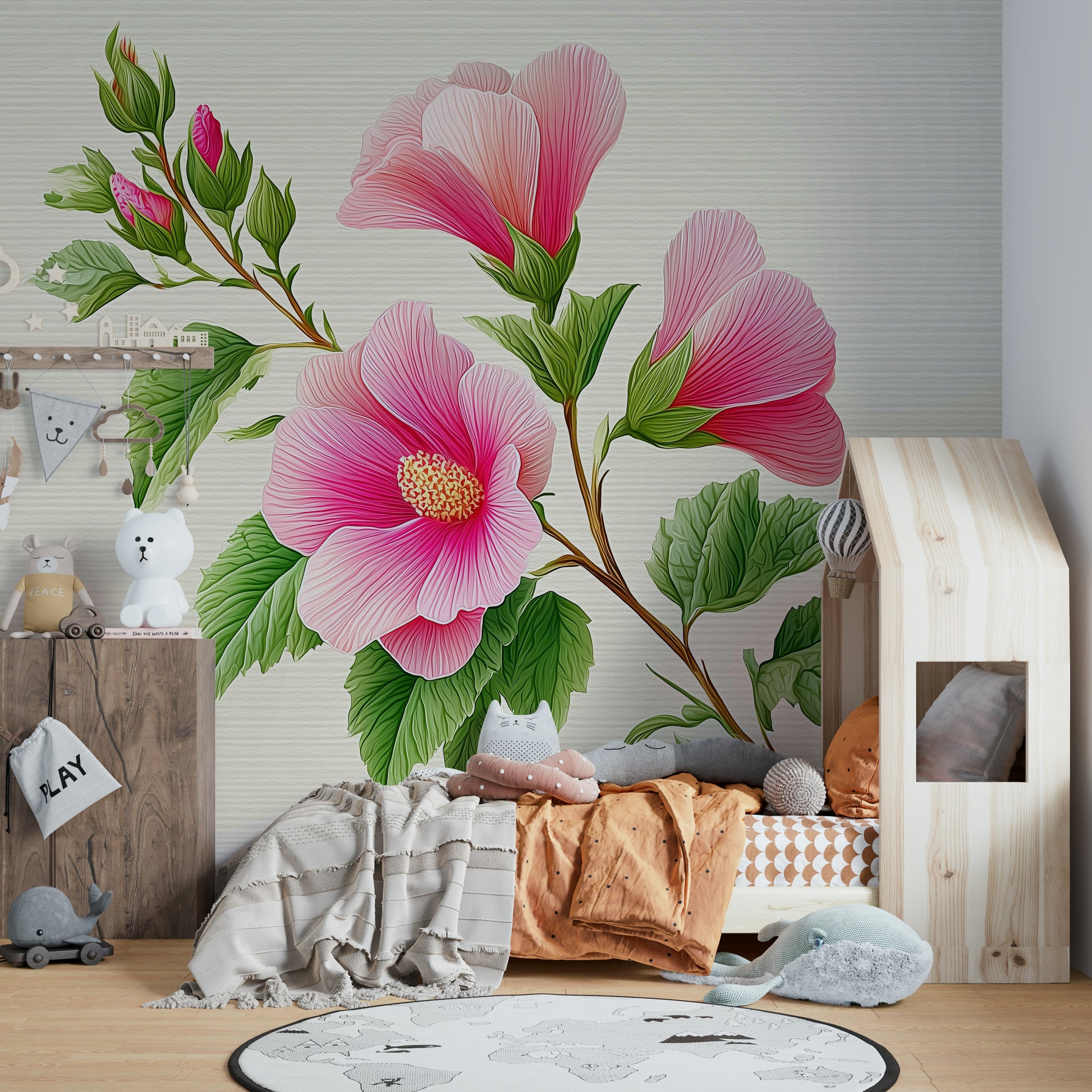 large-scale flower art for walls

