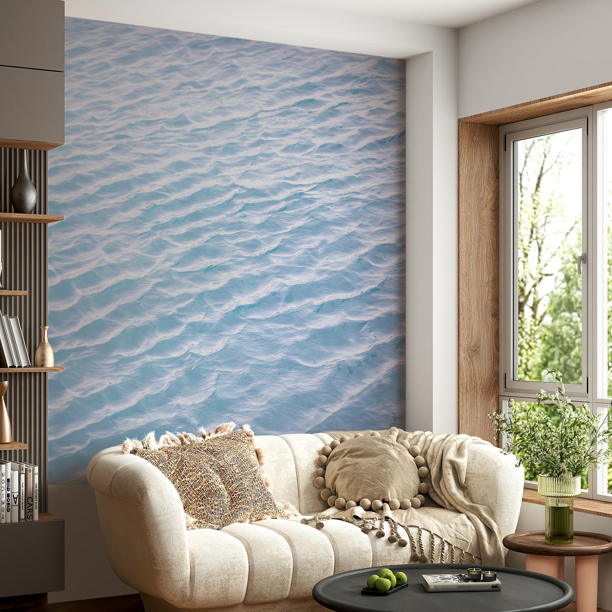 serene aqua waves with gentle movement

