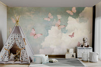 artistic butterfly and floral design

