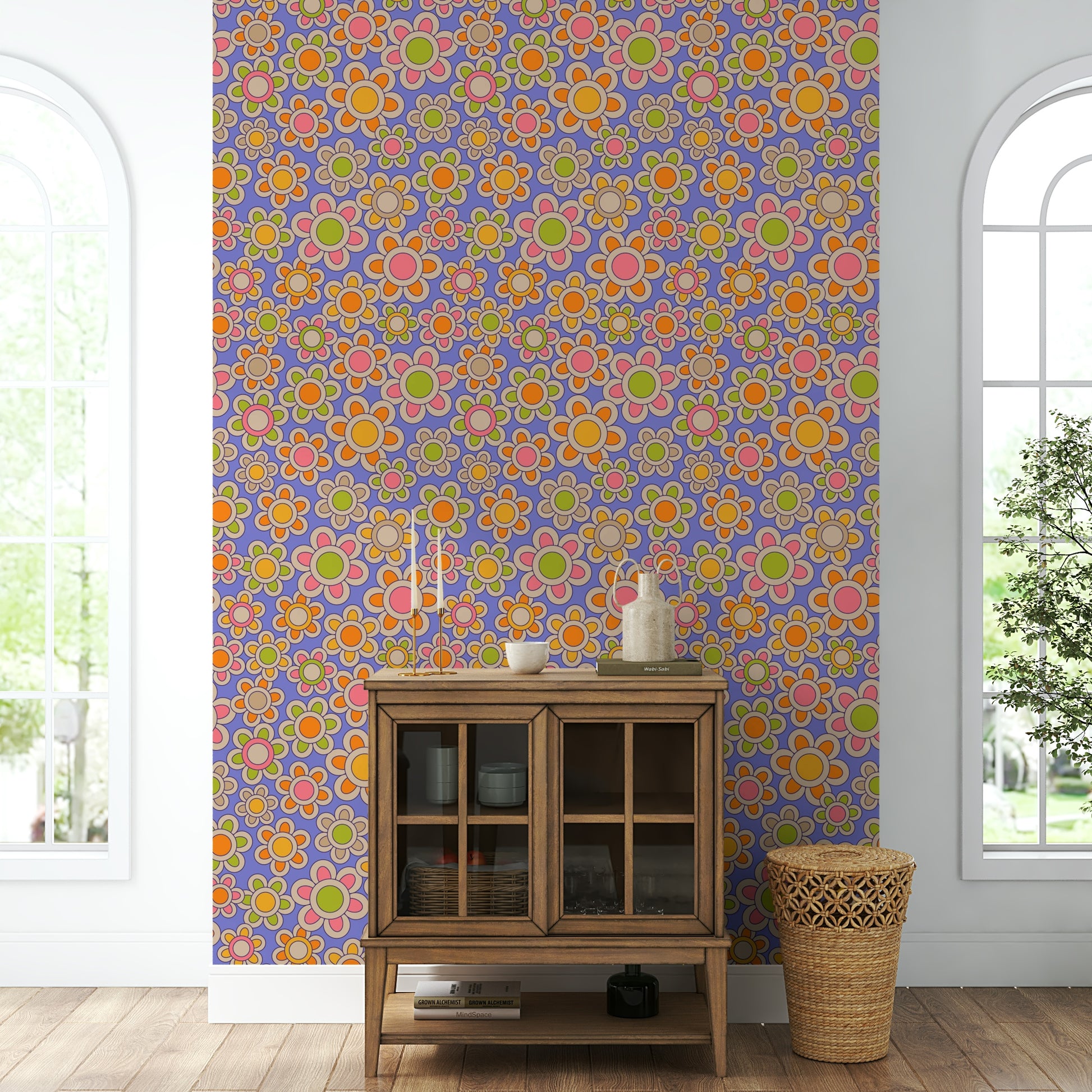 The background of the design is green or purple.

