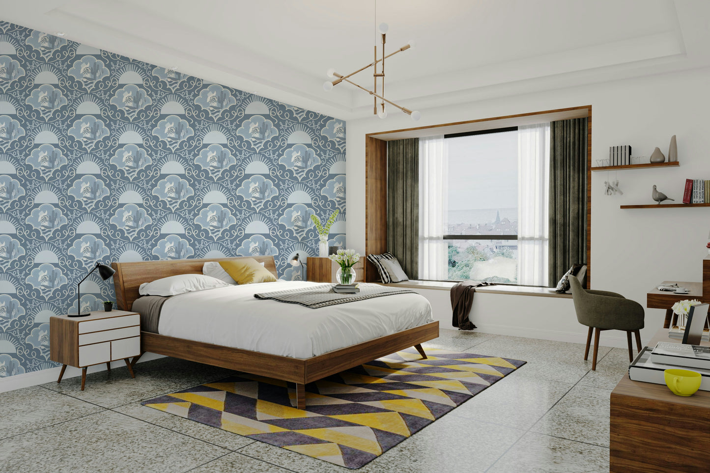 The colors are muted and calm.

