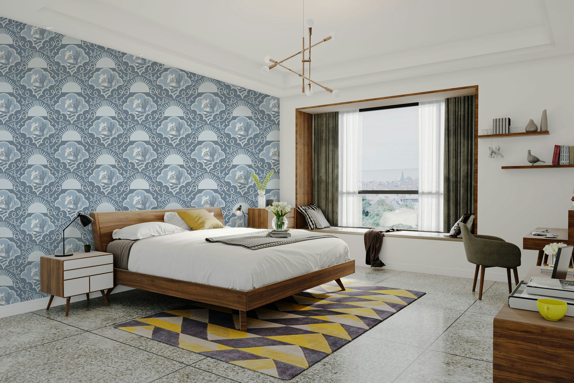 The colors are muted and calm.

