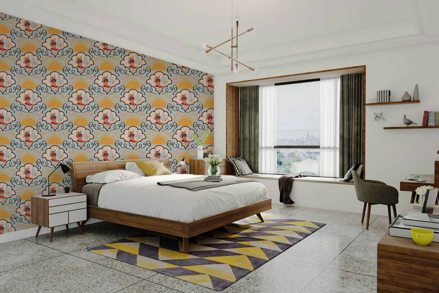 The pattern is intended for a child's room.

