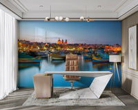 The sky is bright and sunny.

