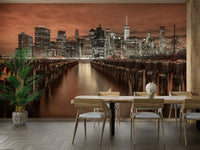 The image captures the famous New York cityscape.

