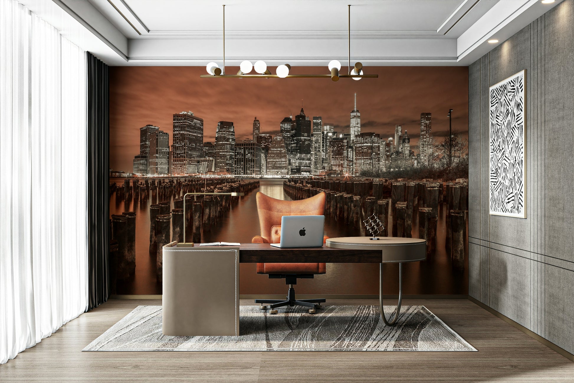 The first city lights are beginning to glow.

