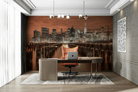 The first city lights are beginning to glow.

