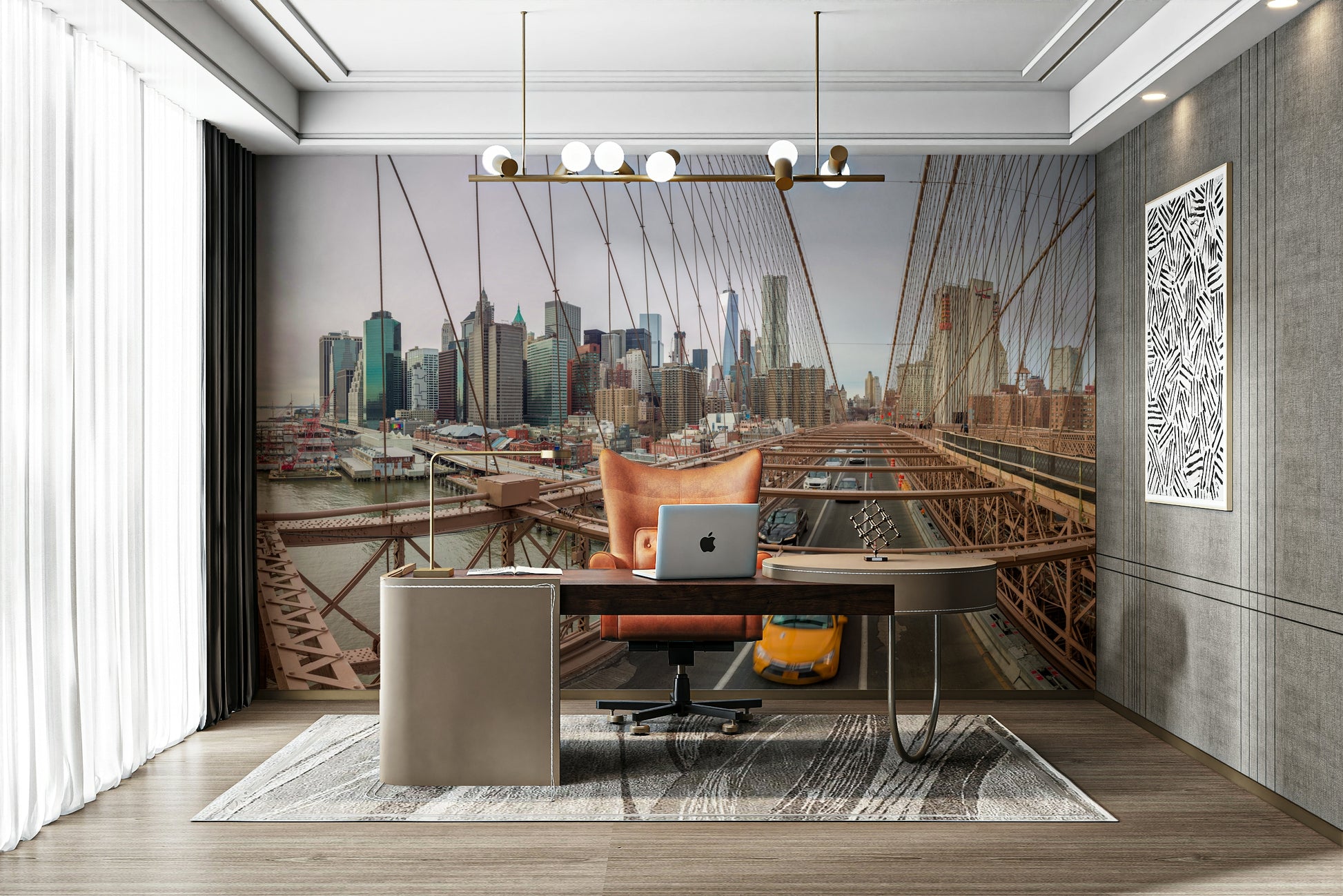 The sky is a deep blue or has a sunset glow.

