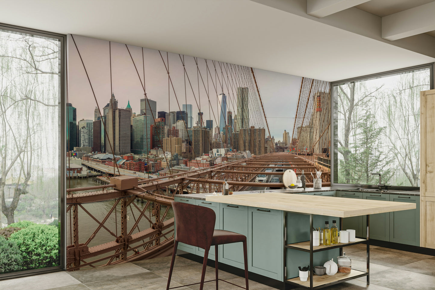 The reflection of the lights is visible on the water.

