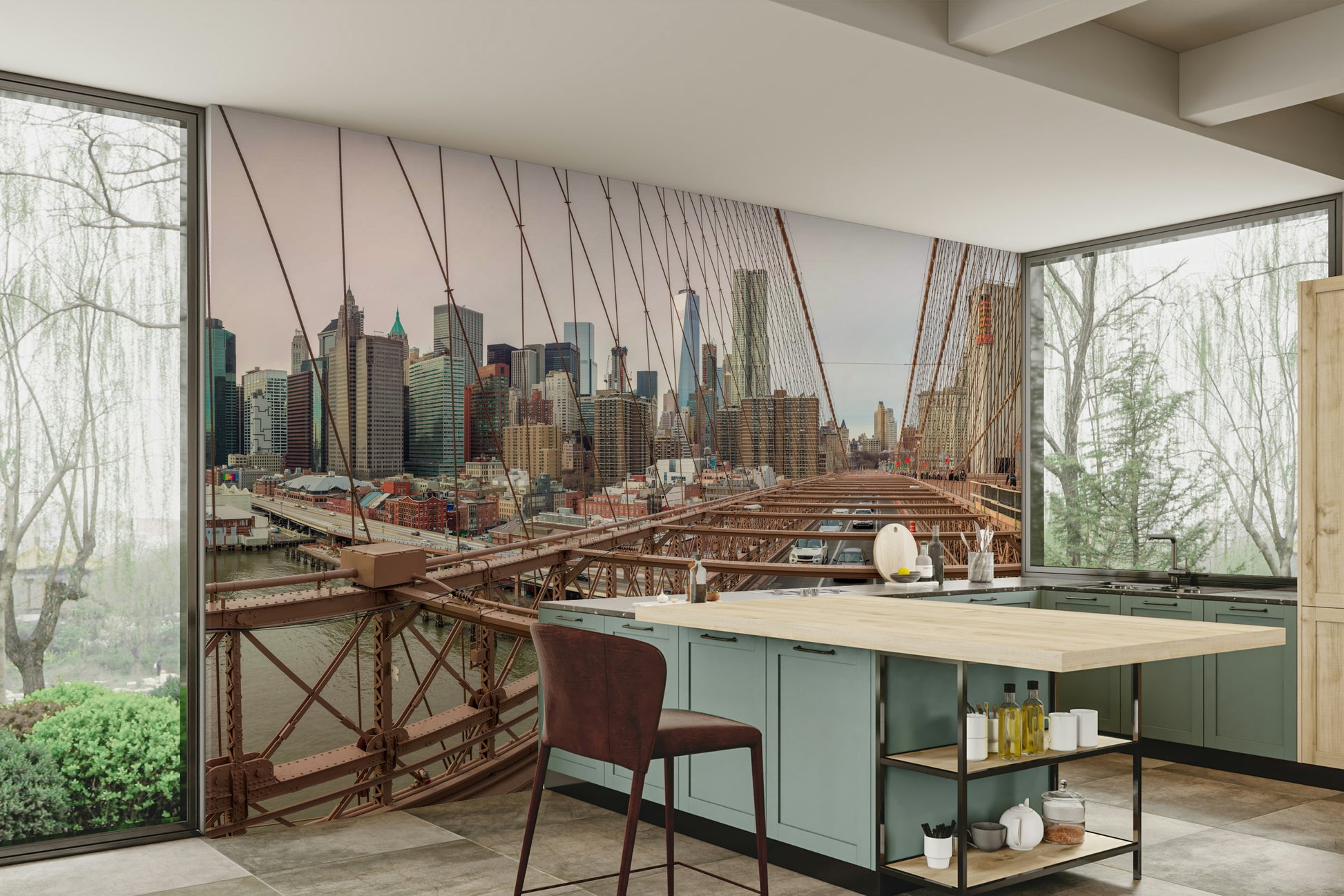 The reflection of the lights is visible on the water.

