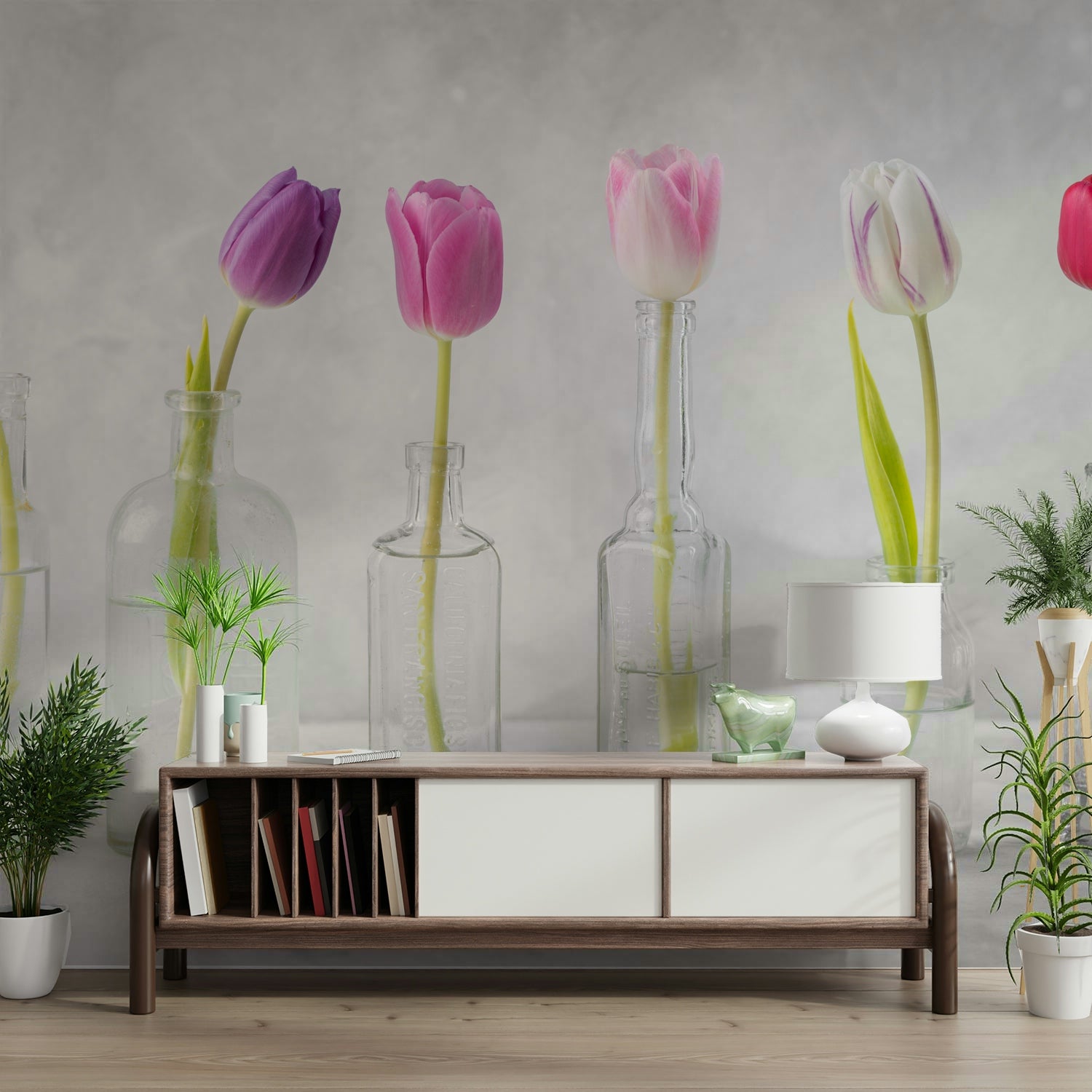 The mural gives a sense of modern beauty.

