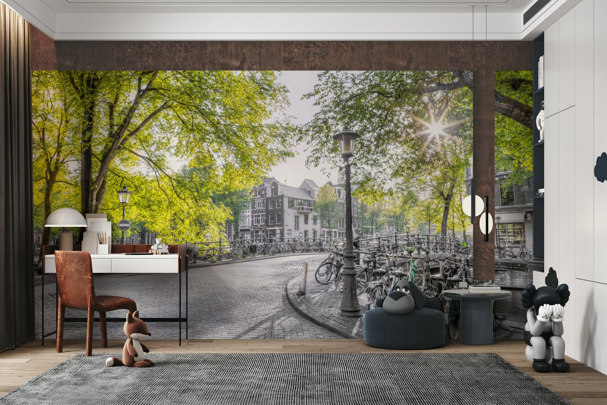 The scene captures a classic moment in Amsterdam.

