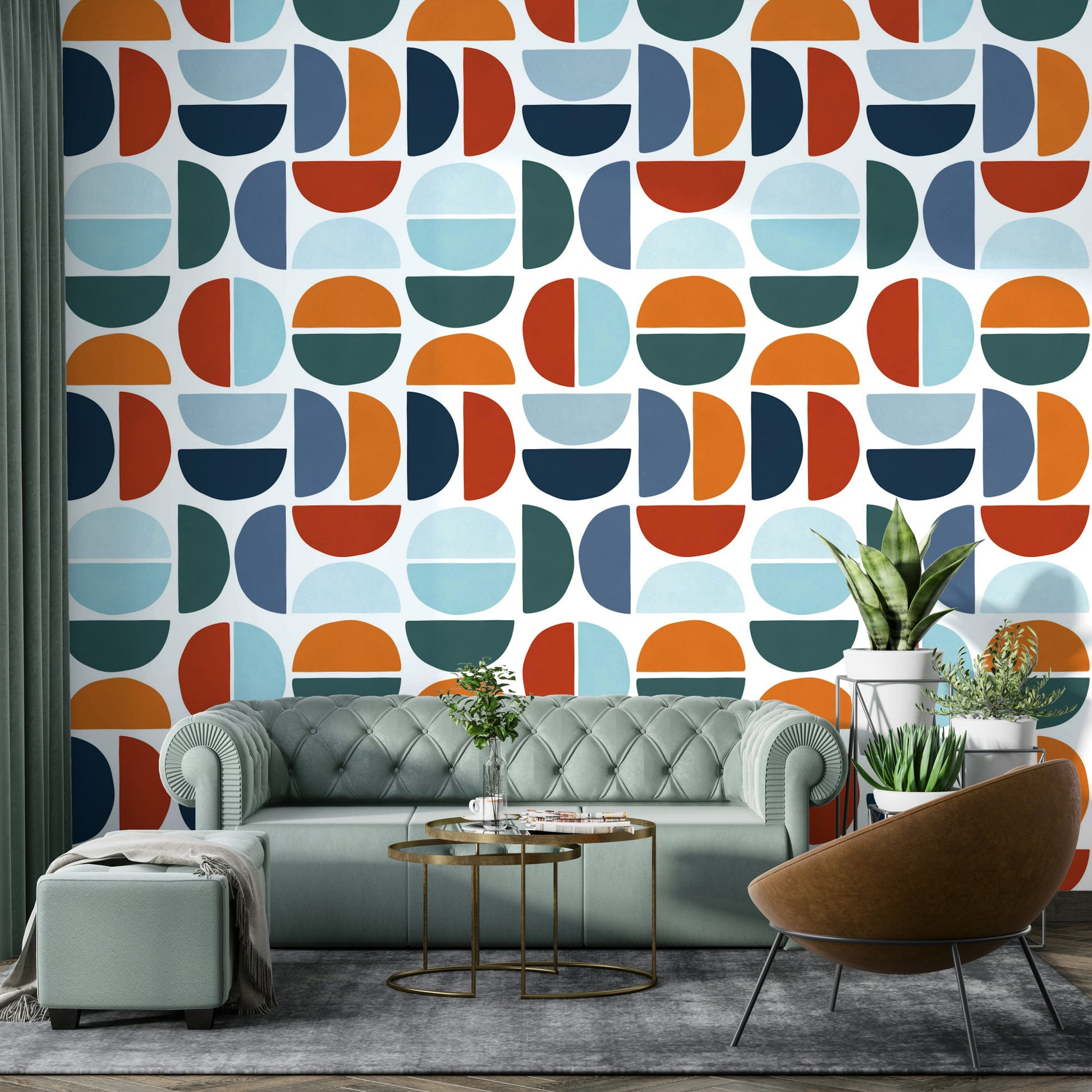 The wallpaper has a smooth, matte finish.

