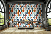 A close-up shot of the circular pattern on the wallpaper.

