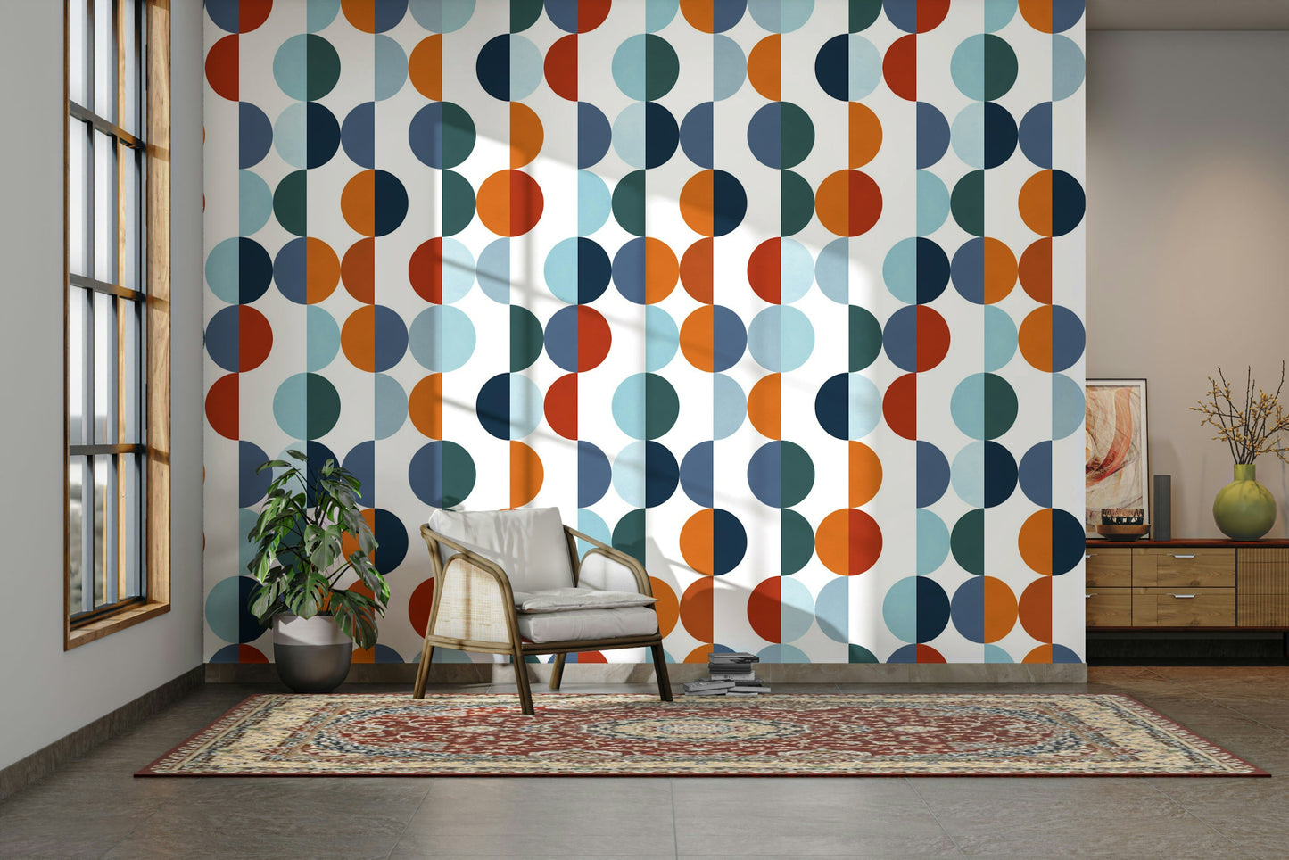 The wallpaper has a smooth, matte finish.

