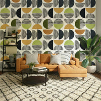 The shapes are geometric and fluid.

