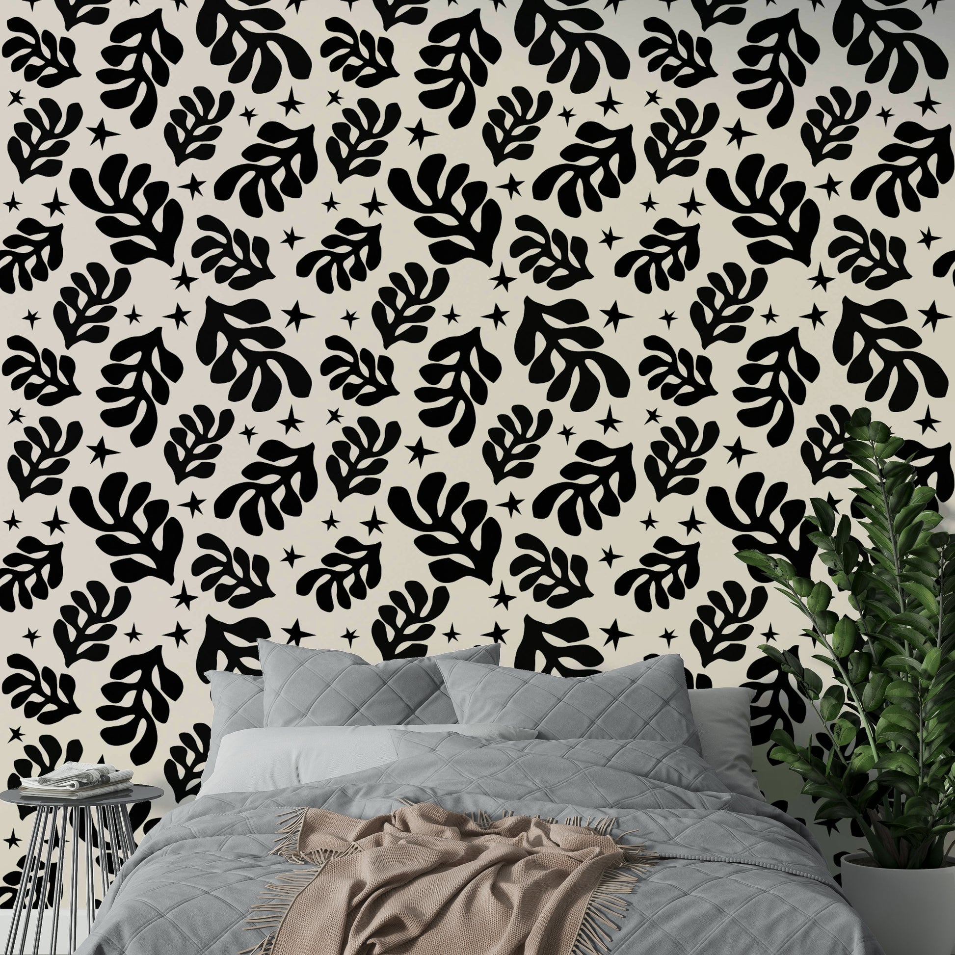 The pattern adds a sense of nature and visual interest to the space.

