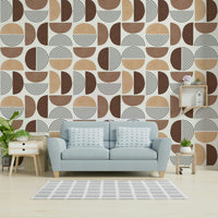 A close-up view of a wallpaper featuring a pattern of repeating arches.

