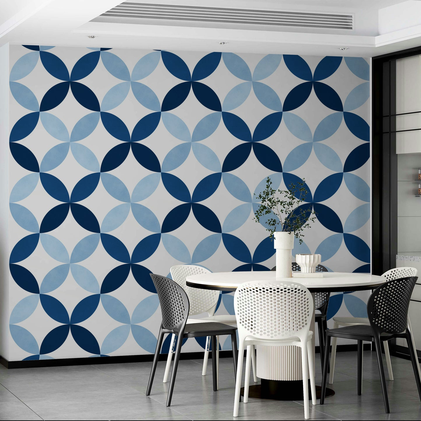 The wallpaper has a smooth, matte finish.

