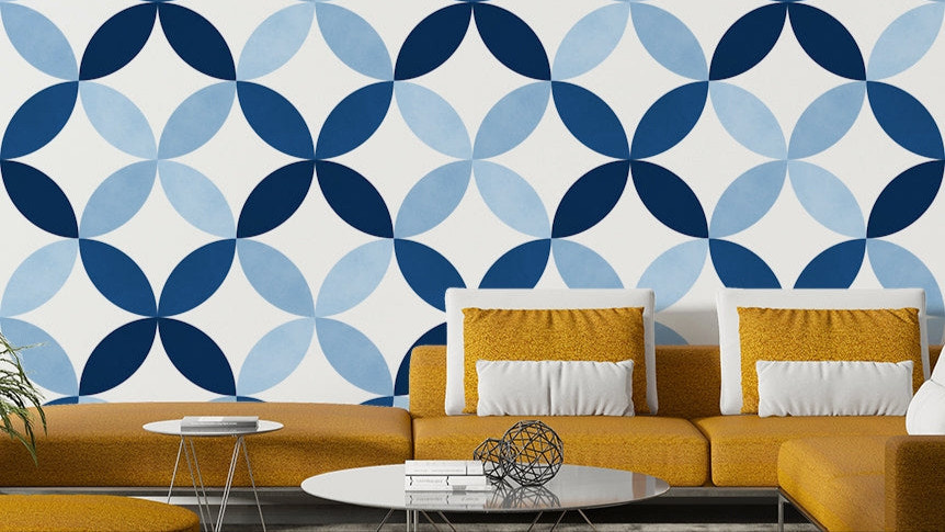 The pattern adds a sense of depth and visual interest to the space.

