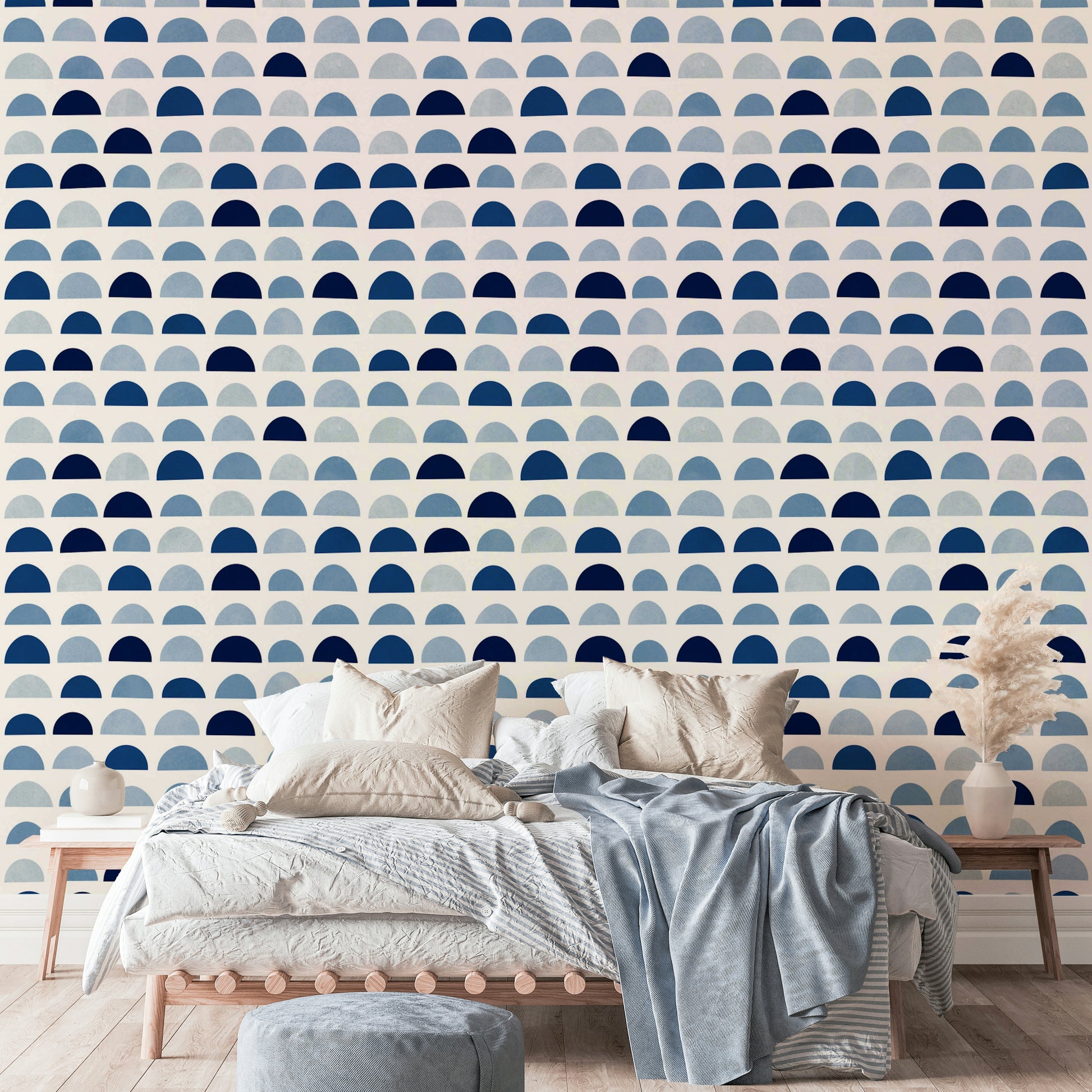 The wallpaper serves as a subtle yet stylish backdrop.


