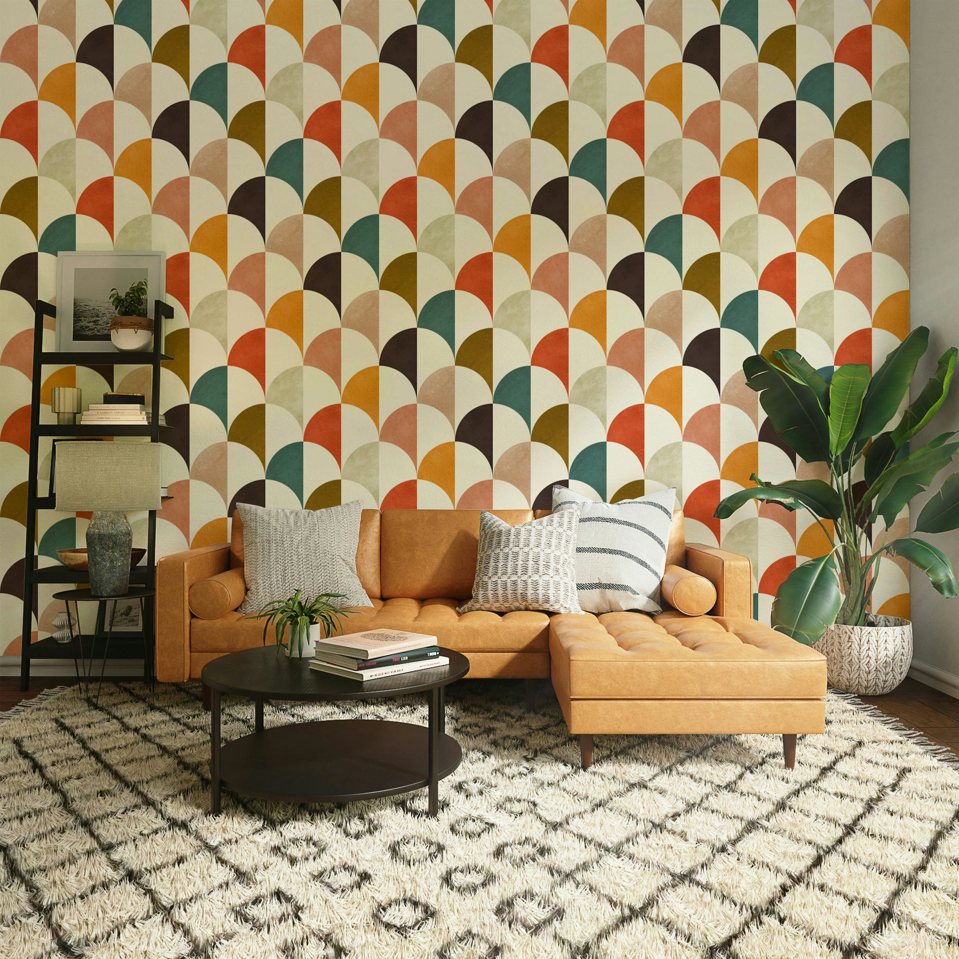 The color palette is warm and inviting, with shades like mustard yellow and brown.

