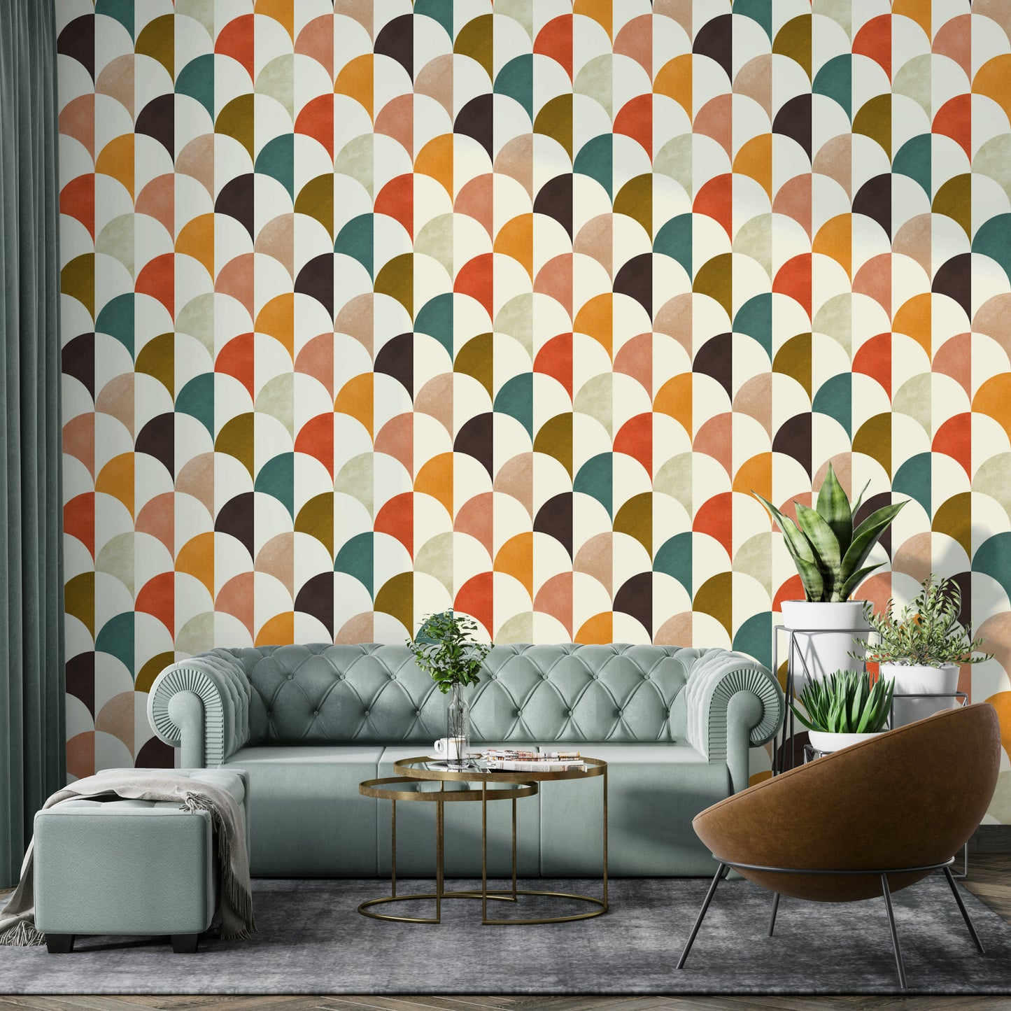 The pattern adds a sense of nostalgia and character to the space.

