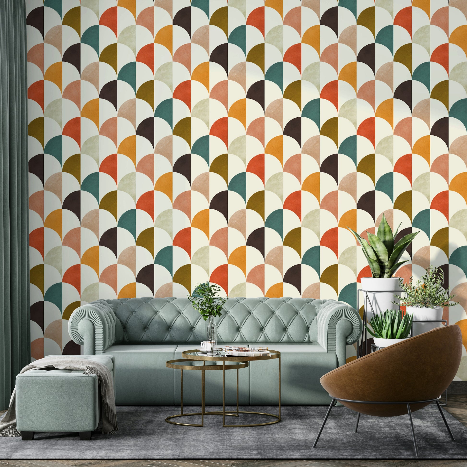 The pattern adds a sense of nostalgia and character to the space.

