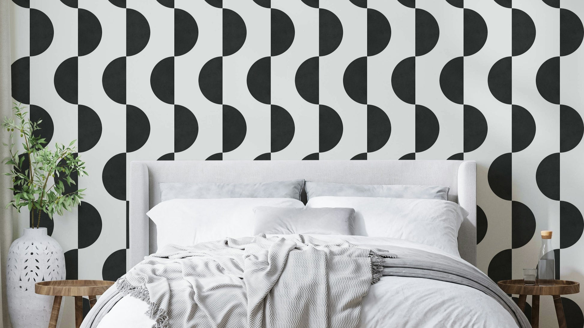 The scene has a peaceful, modern, and artistic feel.

