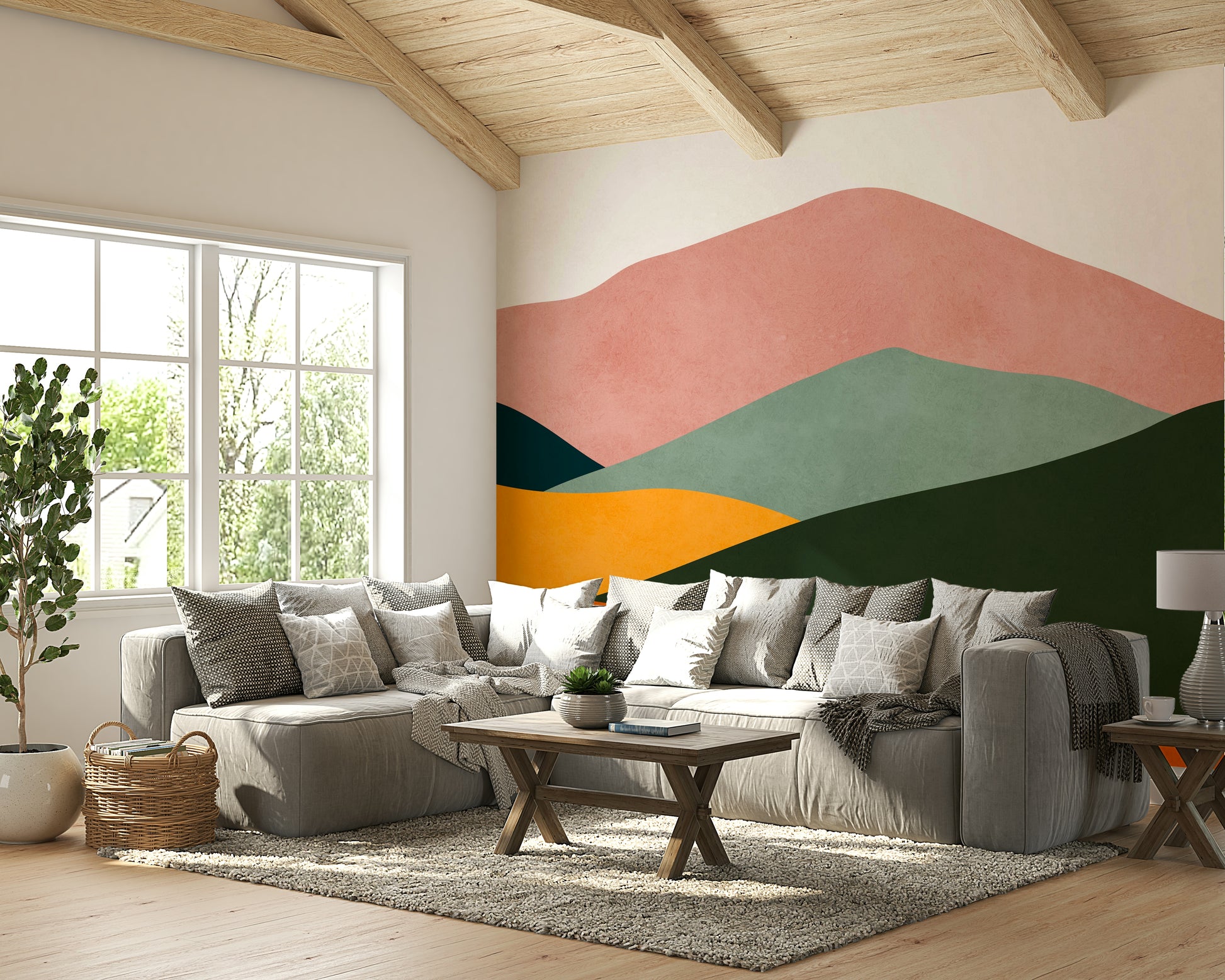 The design adds a sense of depth and visual interest to the space.

